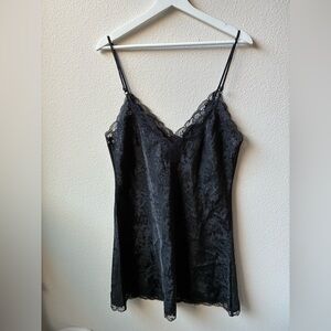 Victoria Secret Gold Label Black Lace Slip Dress (Size:M)